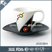 180CC porcelain oval coffee cup and saucer, new design cup set, small cup set